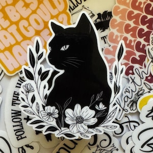 Floral Cat Sticker