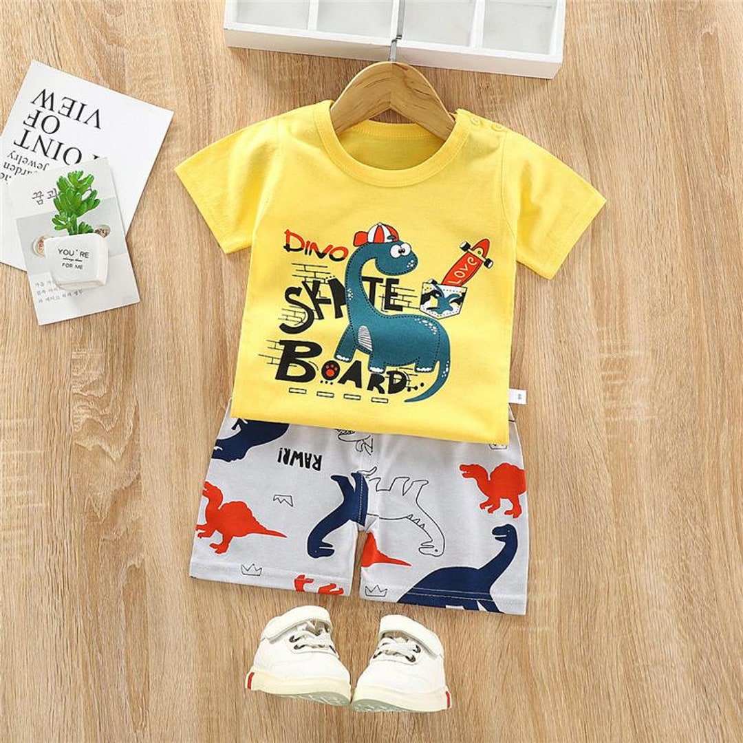 Toddler Boy Outfit Dinosaur Set for Toddler Boy Cotton - Etsy
