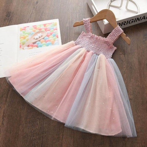 Pretty Rainbow Dress for Toddler and Little Girl Girl Etsy