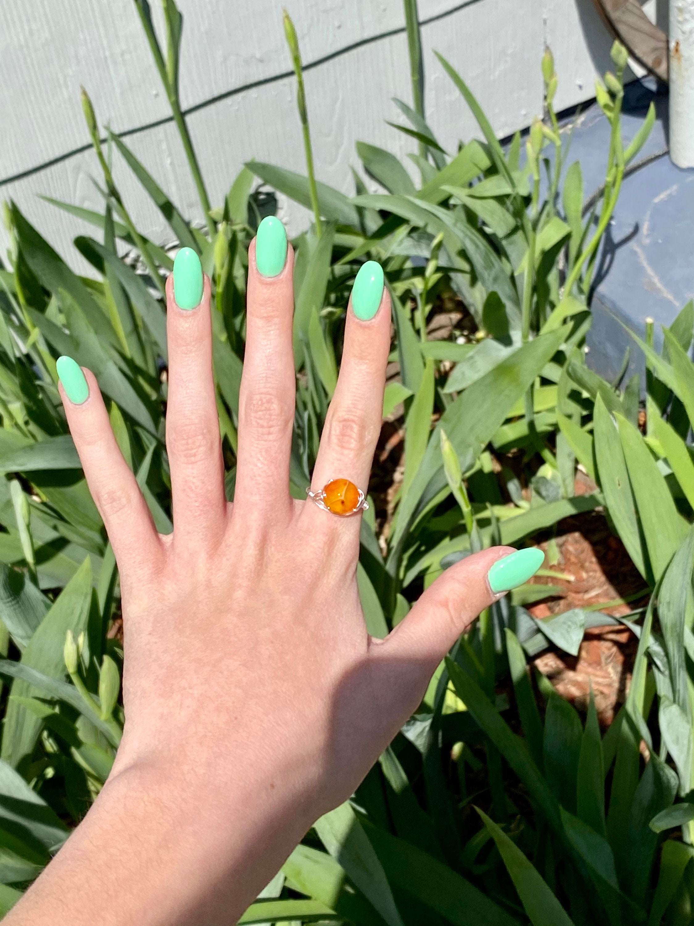 Carnelian Agate Crystal Ring