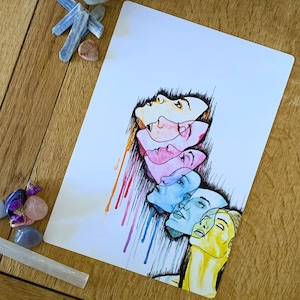 Blended / 8.5 x 11” Matte Giclée Print / Surrealism / Dark Art / Dissociative Identity Disorder / Mental Health / Mixed Media