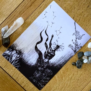 Losing Time / 8.5 x 11” Matte Giclée Print / Surrealism / Dark Art / Dissociative Identity Disorder / Mental Health / Mixed Media