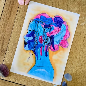 Multitudes / 8.5 x 11” Matte Giclée Print / Surrealism / Dark Art / Dissociative Identity Disorder / Mental Health / Mixed Media