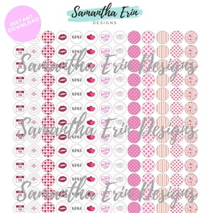Cabochão de Dia dos Namorados de 12 mm, cabochão de coração, modelo de círculo de cabochão de 12 mm, download instantâneo, modelo de cabochão