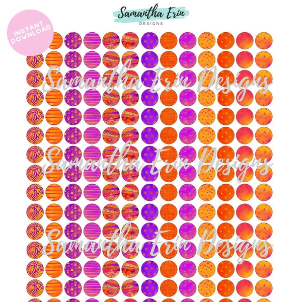 12mm Neon Summer cabochon template, Instant Download, 12mm cabochon templates, 12mm cabochons, 12mm earring templates
