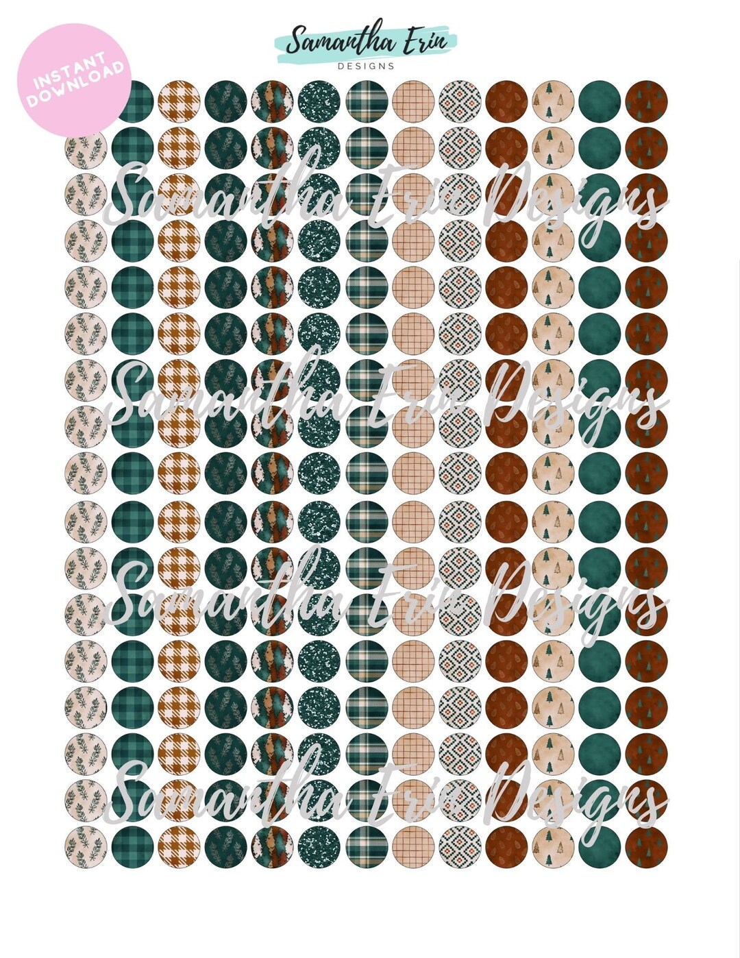 12mm Cabochon Template, Instant Download, 12mm, 12mm Cabochons, 12mm ...