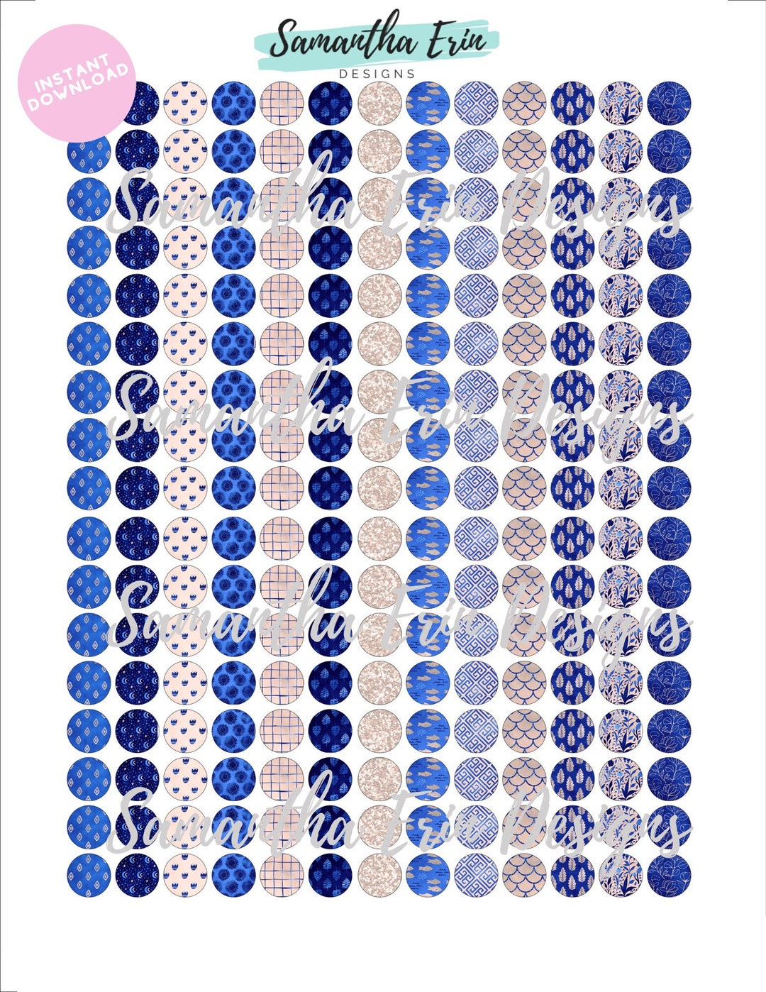 12mm Circle Template, Instant Download, 12mm Cabochon Templates, 12mm ...