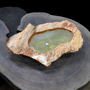 Green Espuma Freeform Onyx Bowl , Raw thich edge bowl , Banded Calcite Onyx Bowl ,Natural Onyx Display Bowl ,Free-form Rustic Onyx Bowl