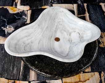 Small Striped Onyx Bowl , Organic Stone Bowl , Naturally Striped Bowl , Gray Strata Stone Bowl , Natural Smudge Bowl , Smudge Bowl ,