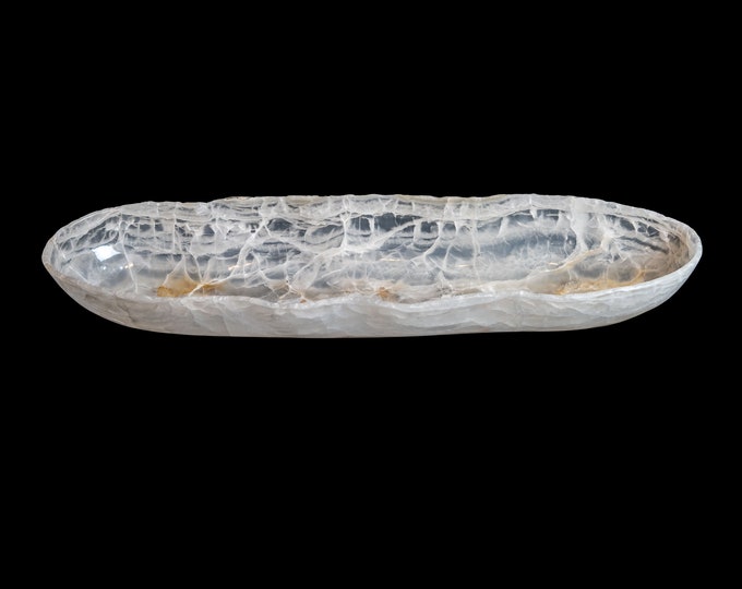 Translucent Onyx Stone Boat Bowl ,natural Polished ONYX CANOE BOWL