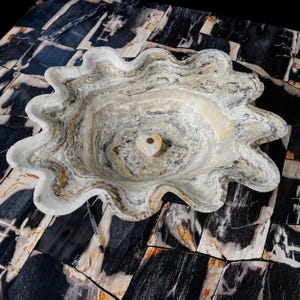 One-of-a-Kind Banded Onyx Bowl: Freeform Decorative Stone