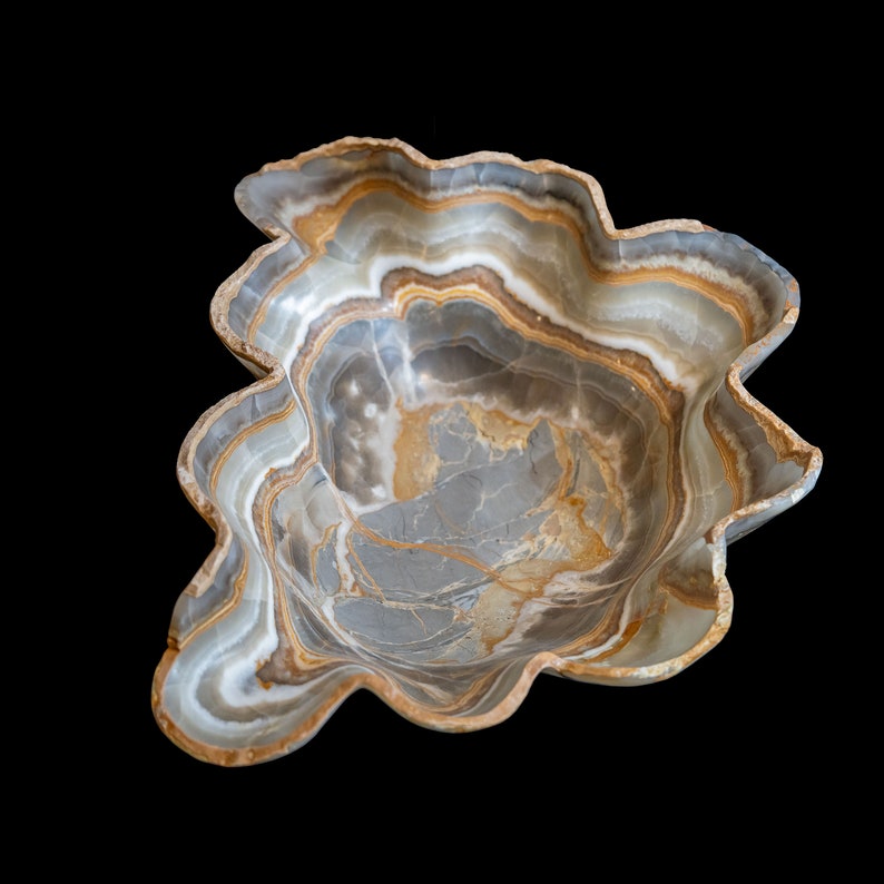 Large Onyx Bowl gray Orange Onyx Stone Bowl Onyx Etsy
