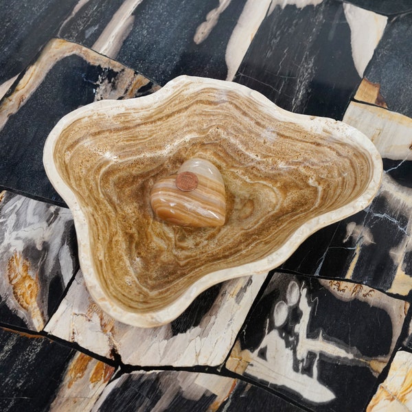 Small Natural Onyx Bowl , Onyx Smudge Bowl ,Organic Stone Bowl ,Small Natural Stone Bowl ,