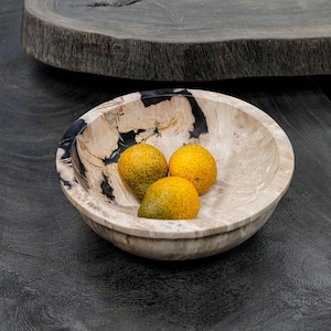 12&quot; Polished Petrified Wood Bowl: Natural Fossil Stone Vessel