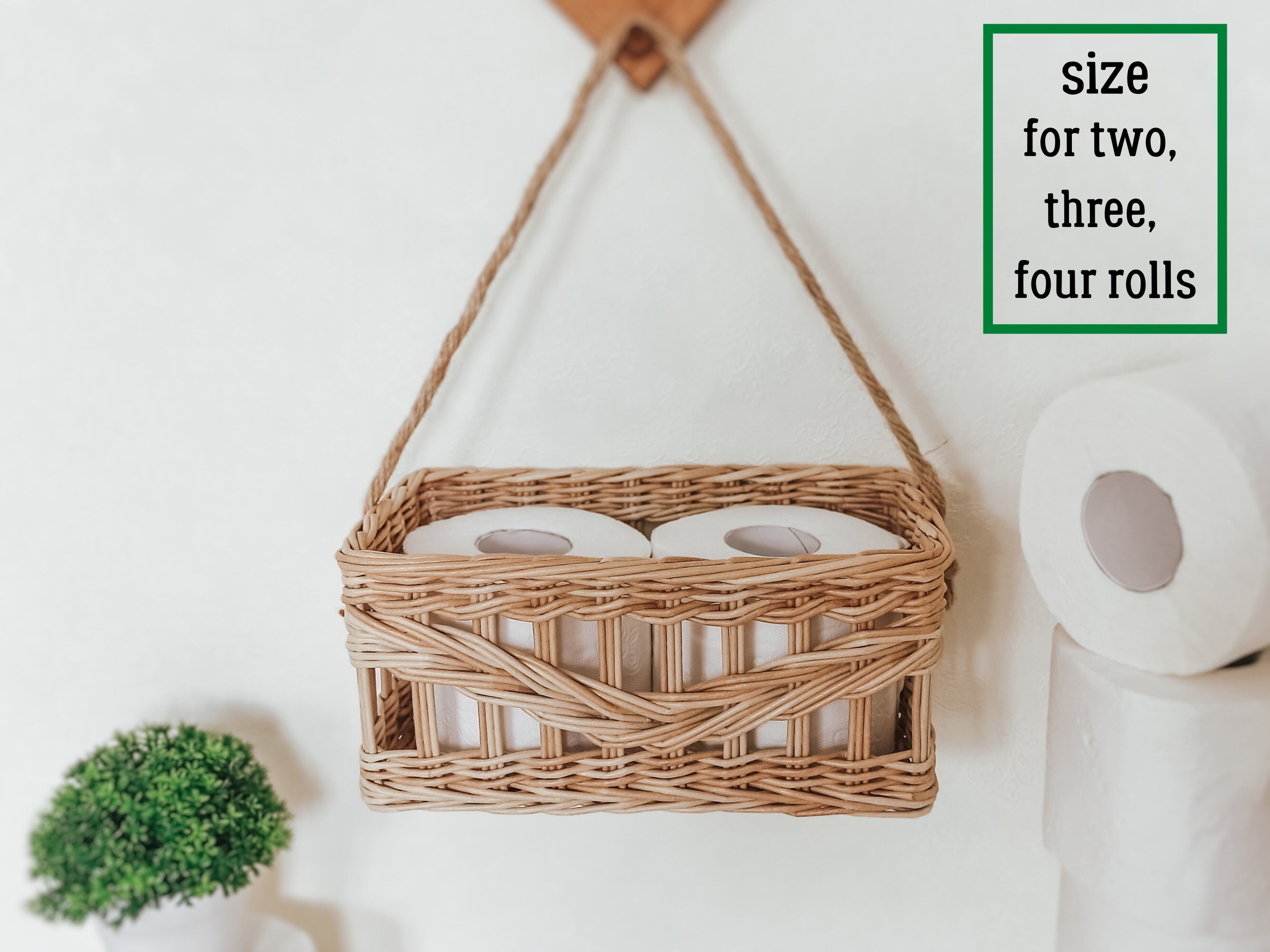 Wicker rechteckiger Aufbewahrungskorb im Badezimmer | Etsy