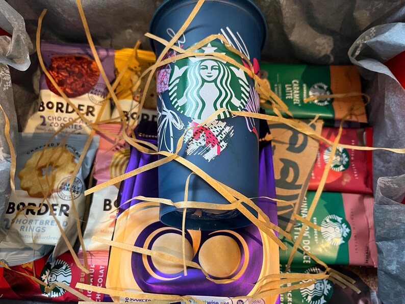 Starbucks Coffee gift set, Starbucks hot cup Birthday Mothers Day Christmas Blue