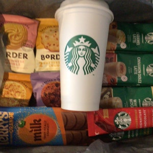 Starbucks Coffee gift set, Starbucks hot cup Birthday Mothers Day Christmas White