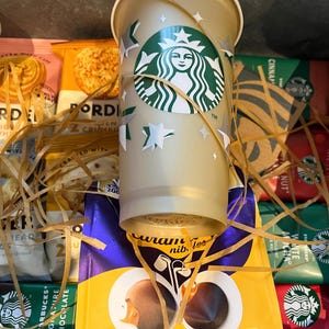 Starbucks Coffee gift set, Starbucks hot cup Birthday Mothers Day Christmas Gold