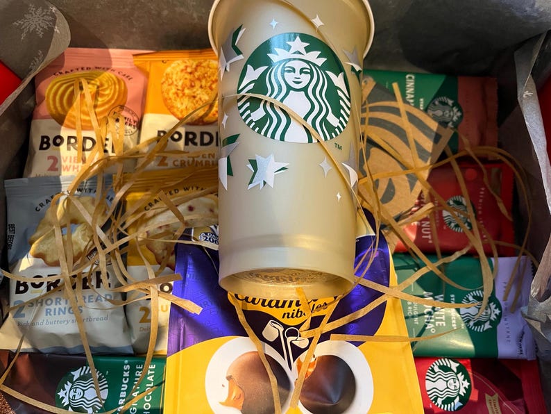 Starbucks Coffee gift set, Starbucks hot cup Birthday Mothers Day Christmas Gold