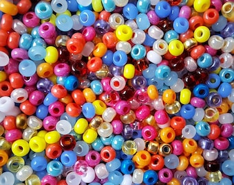 プレシオサ オルネラ レインボービーズミックス 10g、サイズ 10/0 カラフルシードビーズ、カラフルロカイユ、チェコガラスビーズ、ビーズスープ、不透明ビーズ