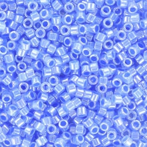 Miyuki Delica beads ceylon dark sky blue, size 11/0 color DB 240, Japanese beads, cylindrical beads, Miyuki blue luster, Miyuki DB240