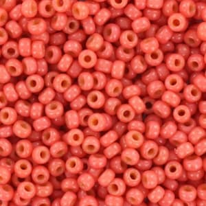 Perline da 10 g Miyuki 11/0, duracoat opaco light watermelon 4464, perline giapponesi, colore rosa rocailles, misura 2 mm, brillanti, perline Miyuki rosse