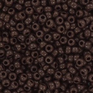 10g Miyuki seed beads 11/0, opaque chocolate brown 409, japanese beads, dark brown beads, size 11 2mm, glossy brown, small seed beads