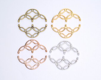 Miyuki Beads 8/0 ending, Cymbal Elements SITANOS III, set of 2, Gold plated, Antique brass, Gold plated, Rosé gold, Silver plated clasp