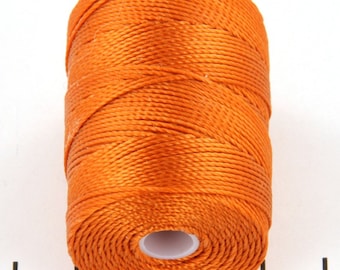 5 meters C-lon bead cord 0.5 mm light copper, macrame cord orange, micro macrame nylon cord, kumihimo yarn, bright orange
