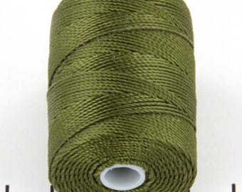 5 mètres de cordon en C-lon 0,5 mm vert olive, corde en macramé vert foncé, corde en nylon micro macramé, fil kumihimo, fil C Lon vert