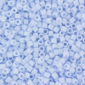 Miyuki Delica beads opaque light sky blue, 5g 11/0 DB 1497, cylindrical beads, 1.6mm beads, Miyuki opaque pastel blue DB1497, soft blue