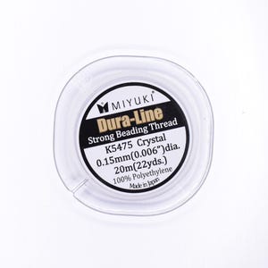 20 meter Miyuki Dura-Line beading thread, 0.15mm, Crystal, 100% Polyethylene thread, White beading thread