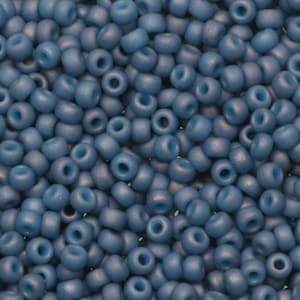 Perline di semi Miyuki 11/0, opaco opaco lustro denim chiaro 2038 10g, perline giapponesi, perline blu, misura 2 mm, Miyuki 2038, rocailles rotonde blu
