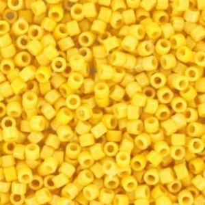 Miyuki Delica beads duracoat opaque dyed banana yellow, 5g 11/0 DB2102, cylindrical beads, 1.6mm beads, light orange Miyuki, DB 2102
