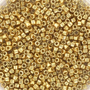 Perline Miyuki Delica Duracoat galvanizzate oro pallido, 5 g 11/0 DB 2501, perline per la creazione di gioielli, perline dal Giappone, perline cilindriche