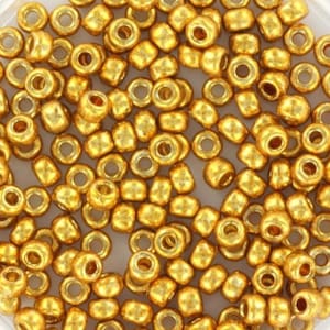 Cuentas Miyuki de 10 g, galvanizadas en oro, tamaño 8/0 4202. Cuentas de Japón, rocallas redondas, cuentas de alta calidad, cuentas grandes de oro de 3 mm.