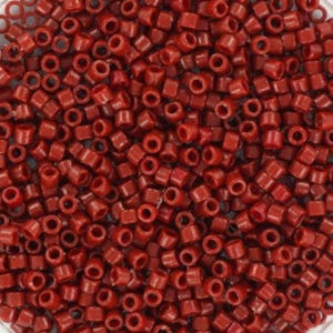 Miyuki Delica beads duracoat opaque dyed maroon, 5g 11/0 DB2120, cylindrical beads, 1.6mm beads, dark red Miyuki, DB 2120