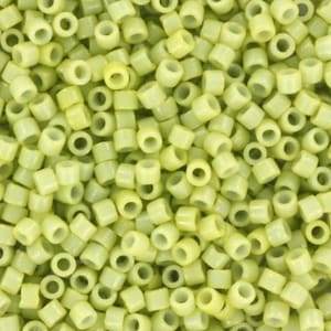 Miyuki Delica beads duracoat opaque fennel, 5g 11/0 DB2123, cylindrical beads, light green Miyuki, DB 2123, Delica opaque green