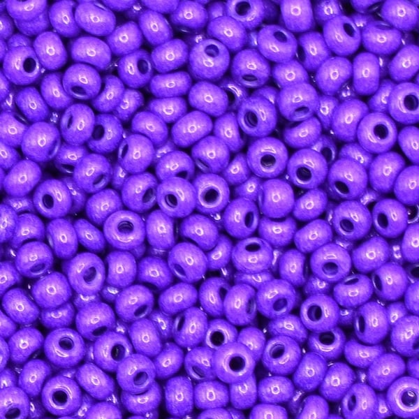 Preciosa Ornela 8/0 violet intensive dyed chalkwhite 16A28 20g, dark purple seed beads, bohemian beads, Czech seed beads, indigo beads