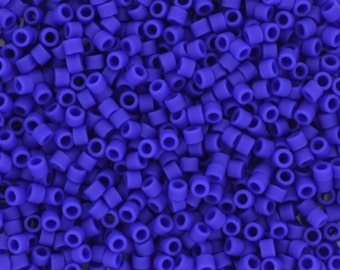 Miyuki Delica beads opaque matte cobalt blue, 5g 11/0 DB756, cylindrical beads, size 1.6mm, dark blue Miyuki, color DB0756, royal blue, 756