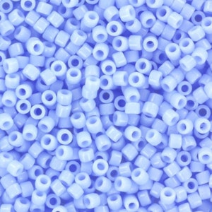 Miyuki Delica beads opaque agate blue, 5g 11/0 color DB 1137, cylindrical beads, ice blue Miyuki, light blue DB1137, sky blue beads