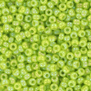 Perline di semi Miyuki opache ab chartreuse 11/0 479, perline giapponesi di alta qualità, perline verde brillante, misura 2 mm, Miyuki rocailles verde lustro