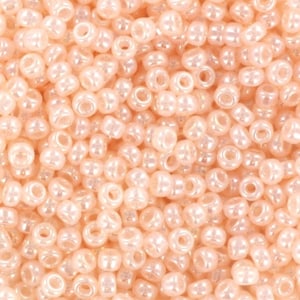 Perline di semi Miyuki da 10 g 11/0, ceylon soft salmon 519, perline giapponesi di alta qualità, perline color rosa, misura 2 mm, rocailles color pastello