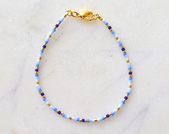 Pulsera de cuentas delicada, pulsera de cuentas azules, pulsera de amistad, pequeños regalos para novia, regalo de cumpleaños para mujeres, pulsera Miyuki