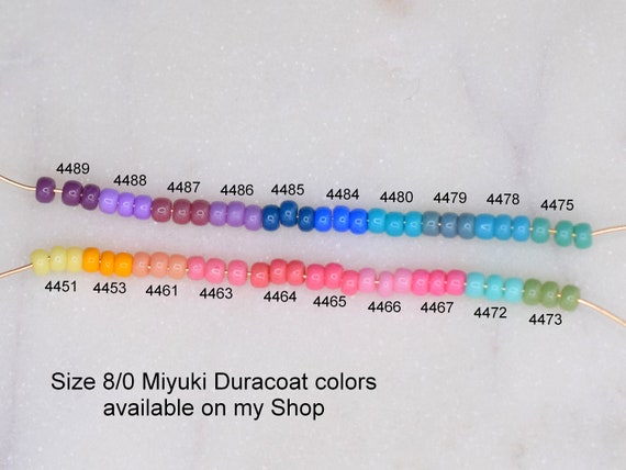 10g Miyuki Seed Beads 8/0, Duracoat Opaque Light Watermelon 4464