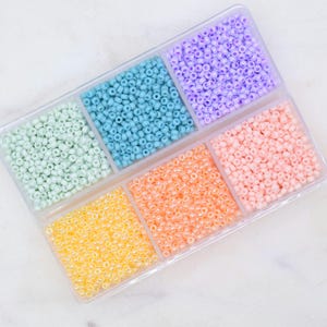 Set di perline Miyuki, misura 11/0, colori primaverili, kit per principianti di perline, set di perline da 6 colori, kit per la creazione di gioielli per principianti, scatola porta perline