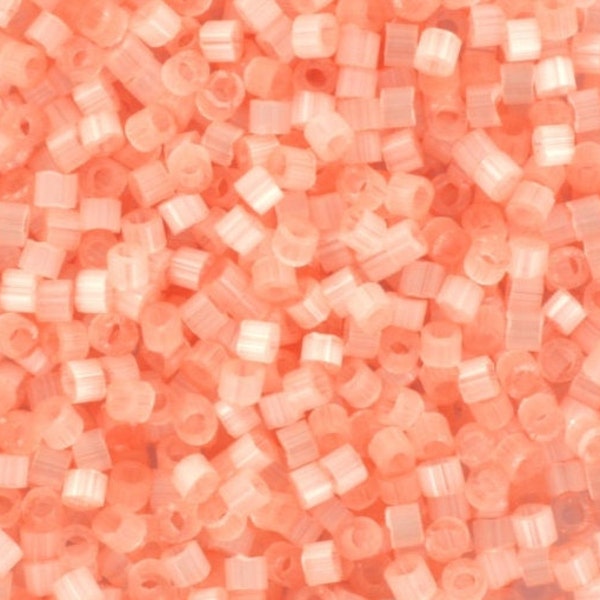 Miyuki Delica beads silk satin salmon pink color DB825, 5g size 11/0, japanese beads, Miyuki color DB-825, cylindrical beads