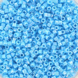 Miyuki Delica beads opaque ab turquoise blue, 5g 11/0 color DB 164, cylindrical beads, turquoise blue Miyuki, light blue DB164