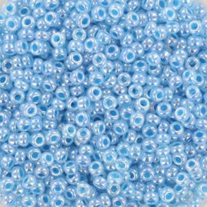 Perline di semi Miyuki da 10 g, 11/0, blu Ceylon 537, perline giapponesi, perline blu, misura 11,2 mm, rocailles lucide, perline lisce, perline blu Miyuki