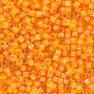 Miyuki Delica beads luminous mango, 5g 11/0 color DB 2045, cylindrical beads, Miyuki orange beads, Miyuki light orange, dark yellow